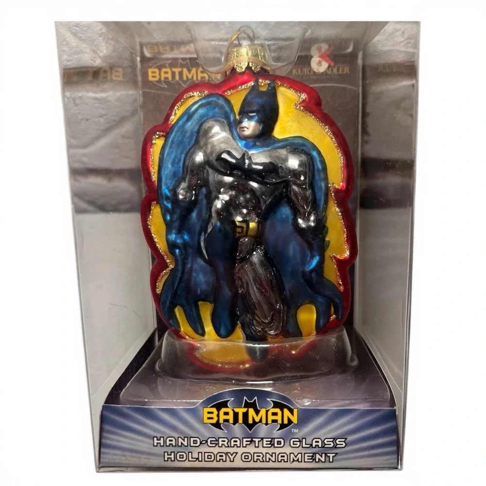 Vintage Kurt Adler Batman Glass Christmas Ornament SD0108SP DC Comics NIB